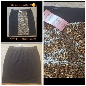 NWT!! 🏷️ Torrid, Black/Gold Skirt, Size 1(14/16)